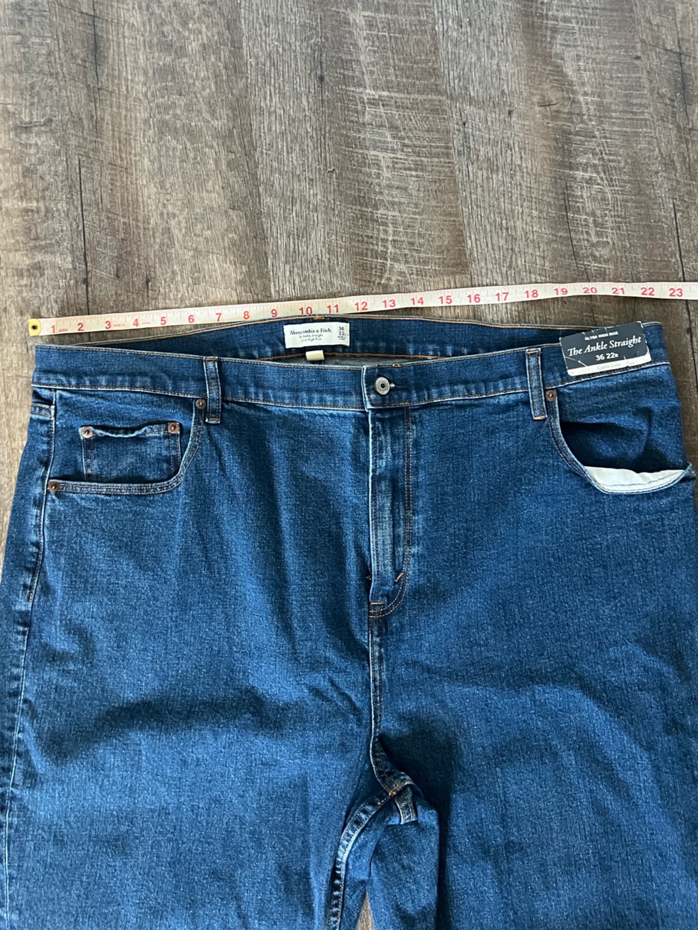 Abercrombie & Fitch Curve Love Ankle Straight Ultra High Rise Jeans Blue 36 22R - Picture 5 of 7